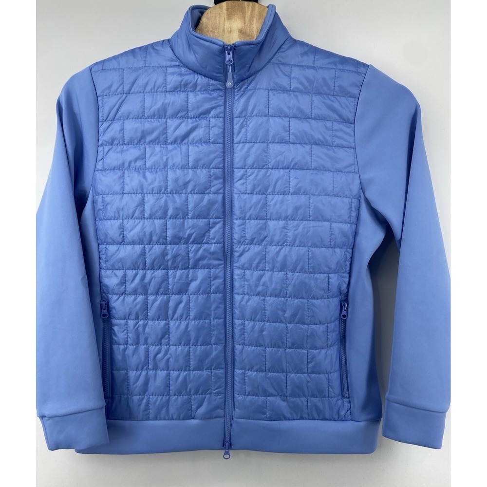 IBKUL Jacket Mens Large Blue Quilted Lightweight Active Hiking Insulated Outdoor